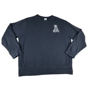 Nike Sportswear Club Fleece Embroidered Crewneck‎ Sweatshirt Mens Large Black